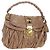 Borsa a spalla Miu Miu Matelassé Vitellolux 2way Beige Gold Auth 197216V D'oro