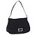 Borsa a tracolla FENDI Mamma Baguette in jersey di cotone nero e argento Auth yk20801V