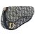Pouch Saddle in tela Trotter Christian Dior Navy Gold Auth 199228 D'oro Blu navy