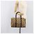 Borsa Boston Christian Dior Trotter Canvas Beige Gold Auth 200928 D'oro - vista 21