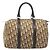 Borsa Boston Christian Dior Trotter Canvas Beige Gold Auth 200928 D'oro - vista 3