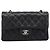 Sac CHANEL Double Flap Chain Matelasse 23 en agneau noir et argent Auth yk20812SAM Argenté - vue 2