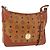 Borsa a tracolla MCM Vicetos PVC Pelle Marrone Tono Oro Auth BA15292