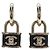 Orecchini CHANEL Push Lock Coco in metallo dorato CC Auth 198851M - vista 2
