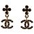 CHANEL COCO Mark Pierce Metal Gold Tone CC Auth 196718M