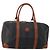 Pequin Borsa Boston FENDI Pecan PVC Pelle Nero Marrone Auth ep15801