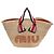 Miu Miu Strohhandtasche Raffia Beige Gold Auth 196583M Golden - Ansicht 3