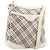 Borsa a tracolla BURBERRY Nova Check Canvas Beige Silver Auth 199616 Argento