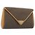 Borsa a Pochette SAINT LAURENT PVC Canvas Brown Gold Auth 197613A Marrone D'oro