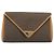 Borsa a Pochette SAINT LAURENT PVC Canvas Brown Gold Auth 197613A Marrone D'oro - vista 2
