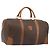 Céline Borsa Boston CELINE Macadam Canvas PVC Leather Brown Gold Auth 194398 Marrone D'oro