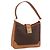 Céline CELINE Macadam Canvas Schultertasche PVC Leather Brown Gold Auth 200915A Braun Golden