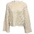 Brunello Cucinelli Ivory Kaschmir-Seidenpullover mit Zopfmuster und langen Ärmeln Beige