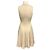 Alaïa Vestido de malha de lã evasê sem mangas com decote em V texturizado creme Alaia Bege - vista 3