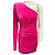 Alexandre Vauthier One-Shoulder Mini-Kleid aus Samt in Neon-Pink