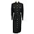 Veronica Beard Jaden Hemdkleid schwarz mit Gürtel / Midikleid mit goldenen Knöpfen
