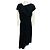 Vestido midi de seda Louis Vuitton negro drapeado con dobladillo asimétrico