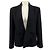 Chanel Black Wool Cropped Open Front Jacket