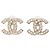 Orecchini Chanel CC placcati oro con strass e chiusura a pressione D'oro