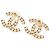Orecchini Chanel CC placcati oro con strass e chiusura a pressione D'oro - vista 2