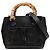 Bamboo Mini borsa satchel Gucci in camoscio nero con bambù