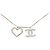 Collana con ciondolo a cuore in ottone Chanel CC argento - vista 2