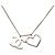Collana con ciondolo a cuore in ottone Chanel CC argento - vista 3