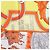Hermès Carré 90 "Plumets du Roy King's" Seidentuch in Orange x Yellow - Ansicht 9