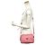 Borsa a tracolla Prada in pelle rosa con logo - vista 15