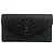 Cassandra Cartera larga de cuero gris Yves Saint Laurent Castaño