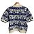 Autre Marque BLAMINK Jacquard-Pullover mit Rundhalsausschnitt und kurzen Ärmeln Blau - Ansicht 2