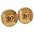 CHANEL COCO Mark Earring Metal Gold Tone CC