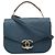 Borsa Chanel Matelassé Half Coco Blu