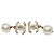 Chanel Gold CC vergoldete Emaille Kunstperlen Strass Ohrringe mit Stecker Golden