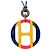 Collana con pendente Hermès H Equipe in corno di bufalo blu - vista 2