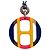 Collana con pendente Hermès H Equipe in corno di bufalo blu - vista 3