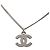 Collana con pendente Chanel Silver CC in ottone e strass Argento - vista 3