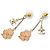 Orecchini Chanel Gold CC placcati oro smalto Camélia Drop Push Back D'oro - vista 2