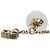Orecchini Chanel Gold CC placcati oro smalto Camélia Drop Push Back D'oro - vista 3