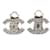 Orecchini a clip Chanel Silver CC in ottone e strass Argento
