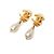 Brincos de pressão Chanel Gold CC banhados a ouro com pérolas sintéticas Dourado