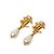 Brincos de pressão Chanel Gold CC banhados a ouro com pérolas sintéticas Dourado - vista 2