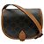 Céline Celine Brown Medium Triomphe Coated Canvas Folco Crossbody Marrone Marrone scuro