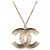 Collana con pendente matelassé Chanel Gold CC placcata oro D'oro - vista 3