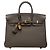 Hermès Gray Togo Birkin Retourne 25 Marrone Grigio antracite