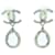 Orecchini Chanel Silver CC Brass Strass Teardrop Drop Push Back Argento - vista 2