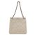Bolsa Chanel de linho bege com ferragens prateadas