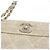 Bolsa Chanel de linho bege com ferragens prateadas - vista 5
