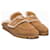 Mocassini in camoscio foderati in shearling Prada Marrone