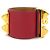 Hermès Bracciale Charm Hermes in Oro e Pelle Rossa Rosso D'oro - vista 2